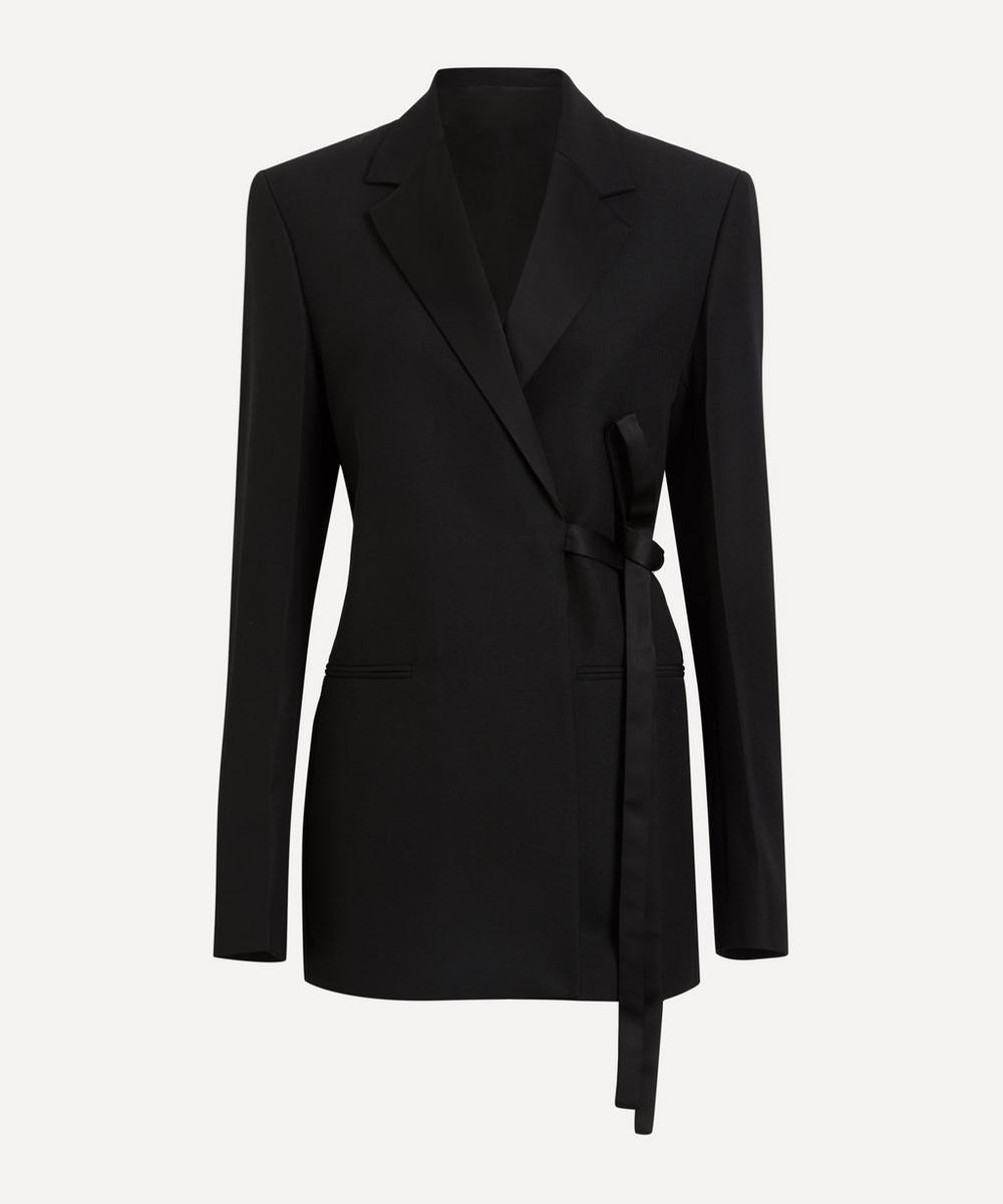 Toteme Women's Satin-Lapel Wrap Blazer Black 6