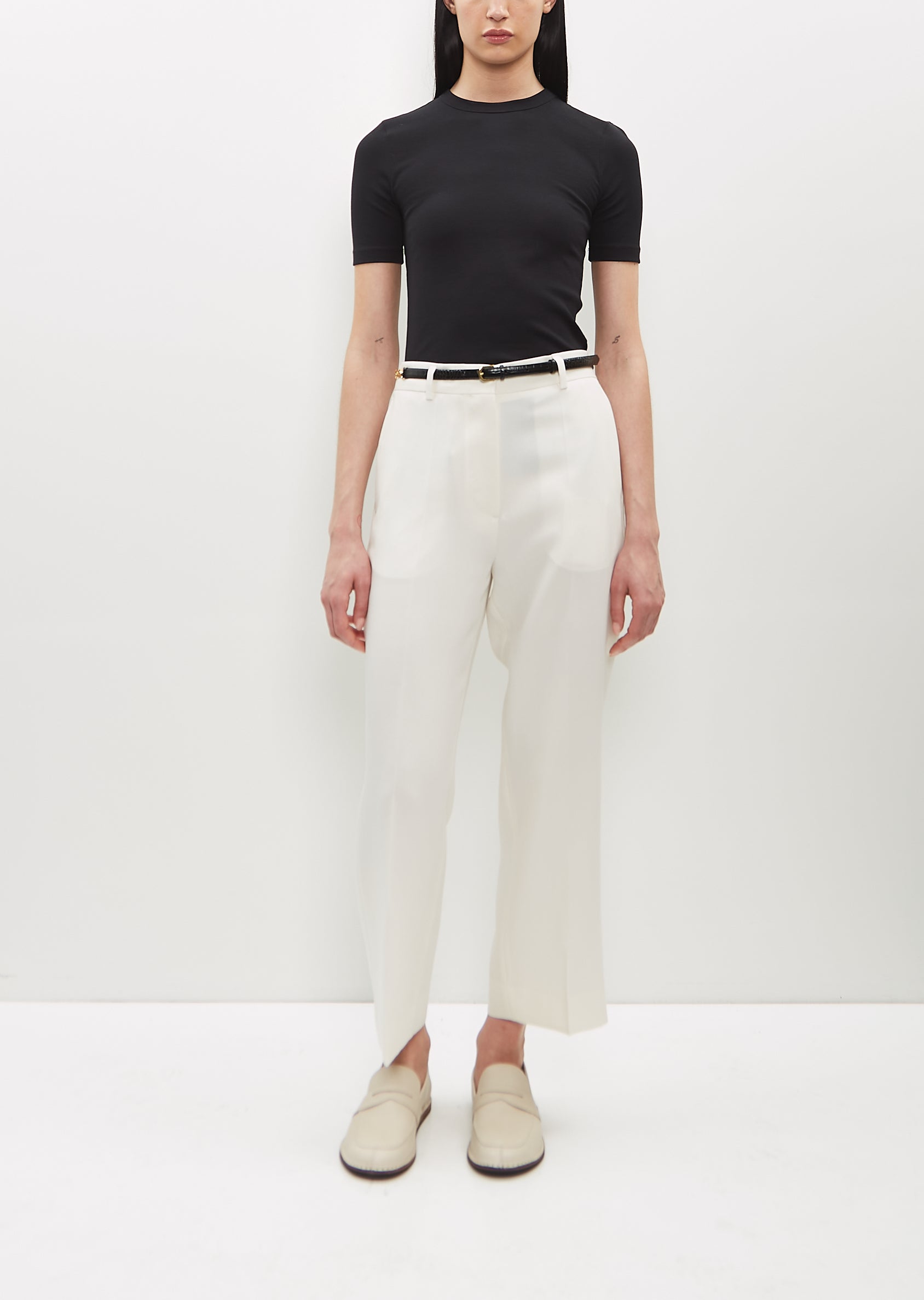 Totme Straight Cropped Trousers ?? Off White Off White 059 Size: 36