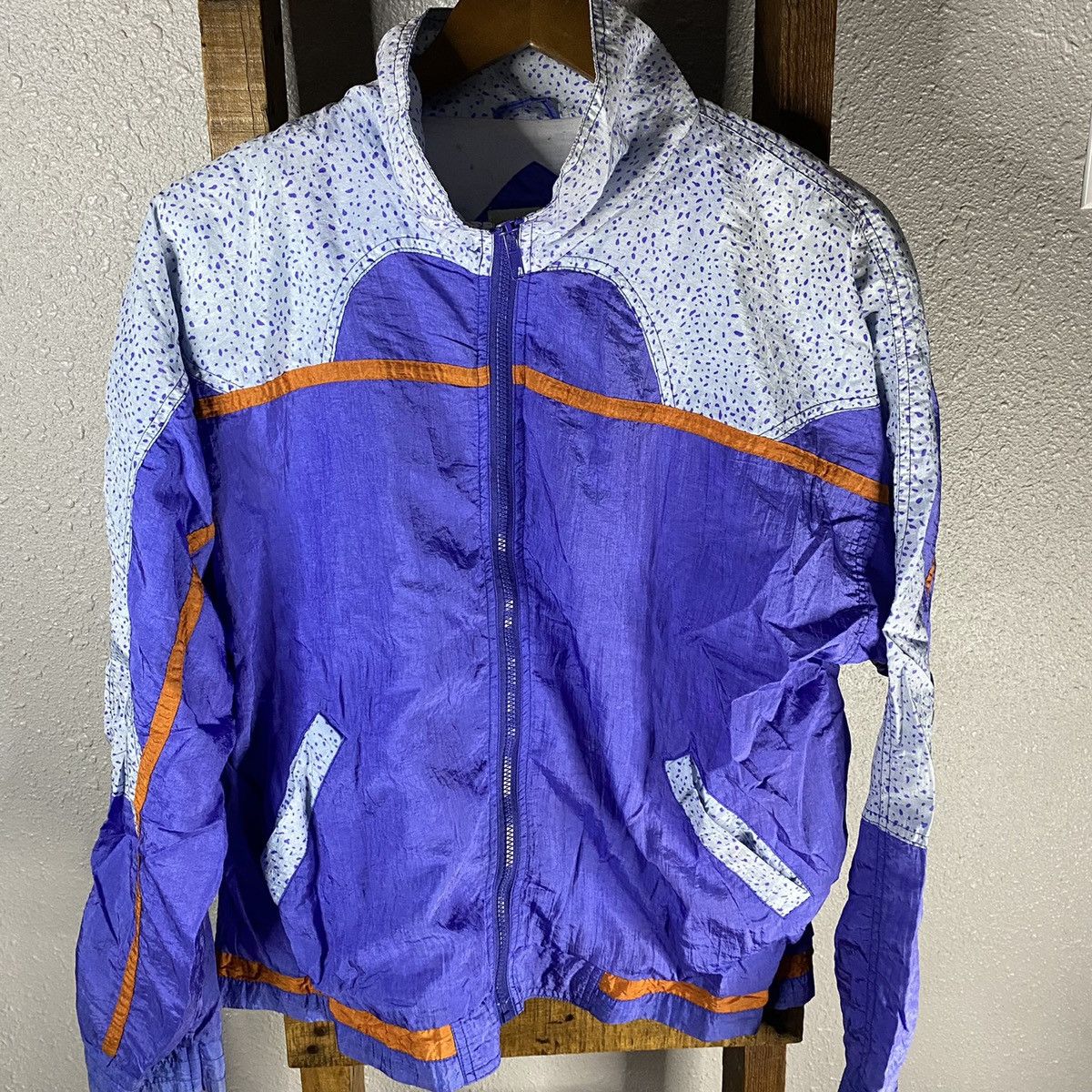 Traditional Weatherwear x Vintage Purple Patterned Light Windbreaker Jacket, Women's (Size Medium)