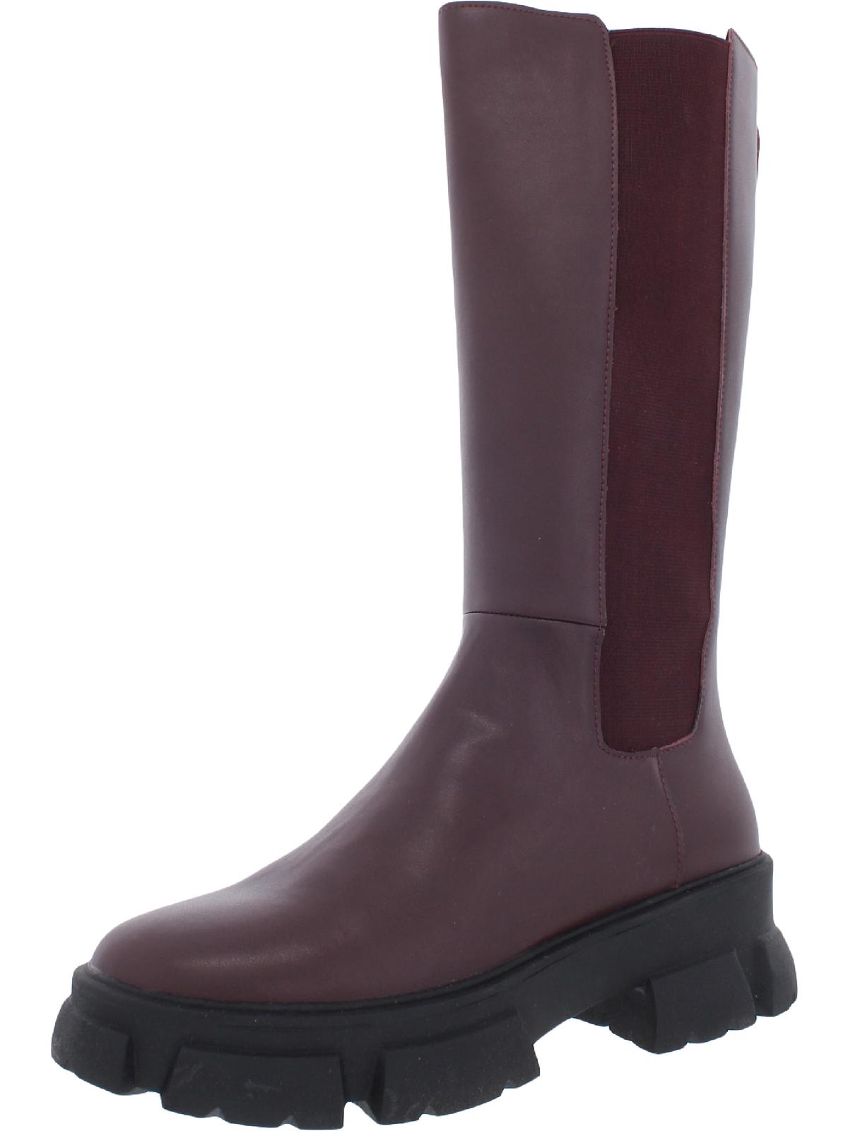 Transcend Womens Leather Chunky Knee-High Boots