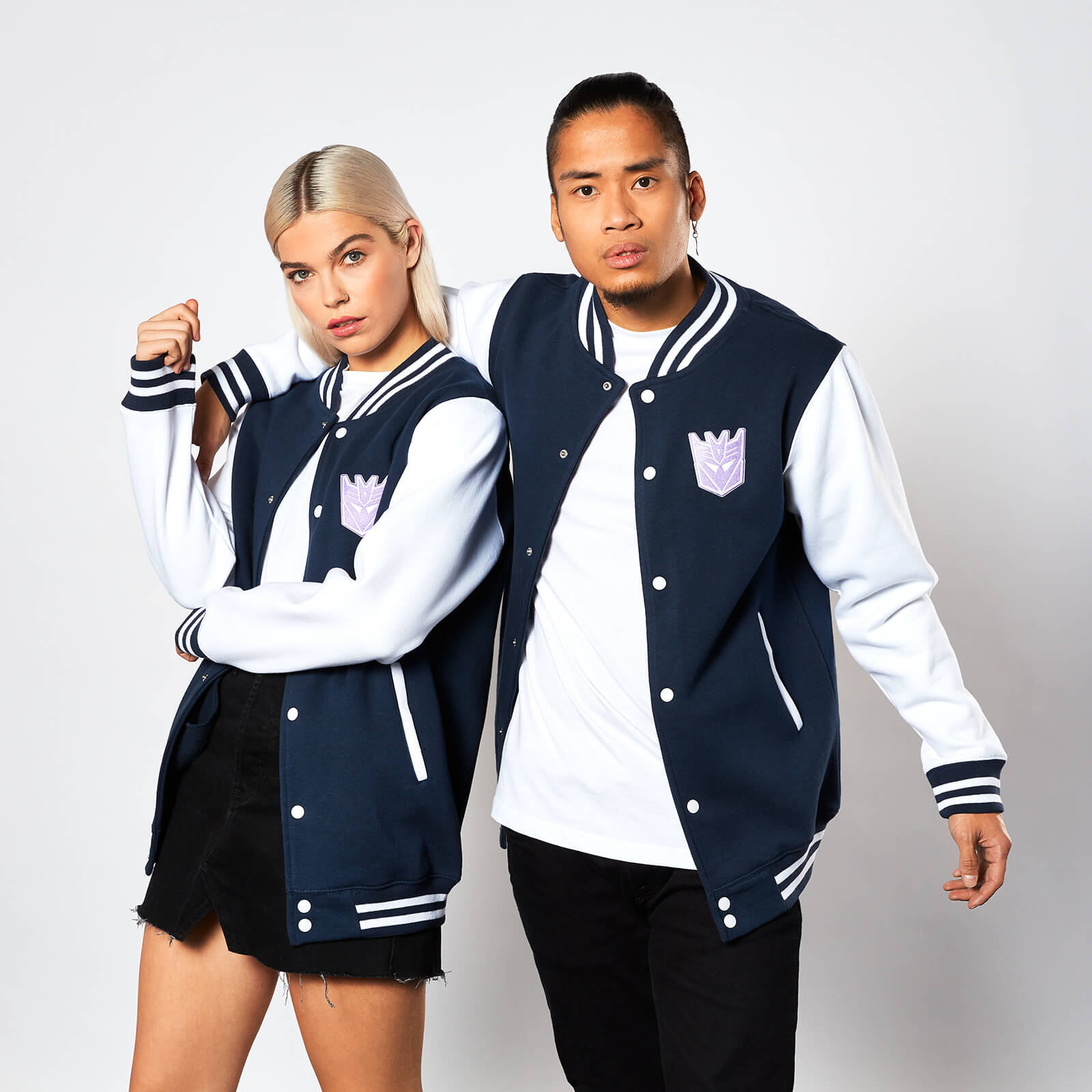 Transformers Decepticon Varsity Jacket - Navy / White - S