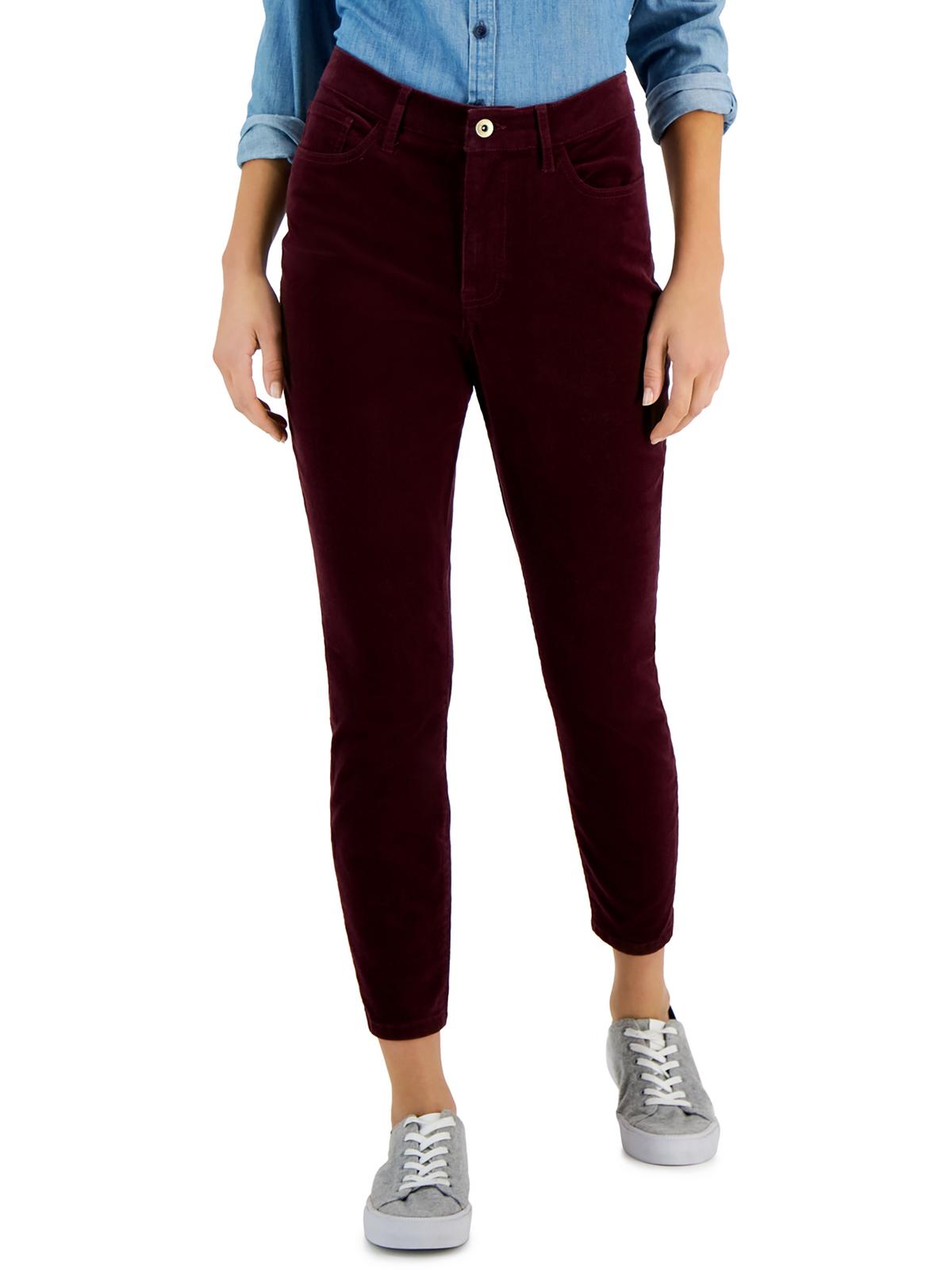 Tribeca Womens Corduroy Cropped Skinny Pants