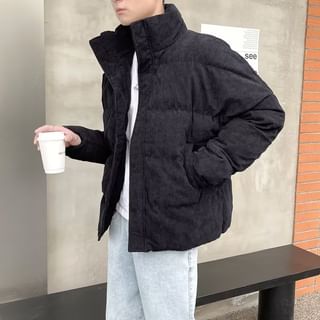 Turtleneck Plain Zip Oversize Padded Jacket