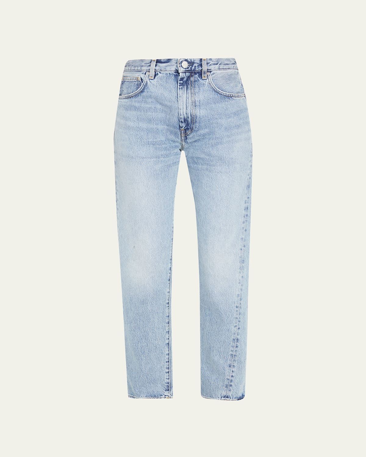 Twisted Seam Straight-Leg Denim Pants