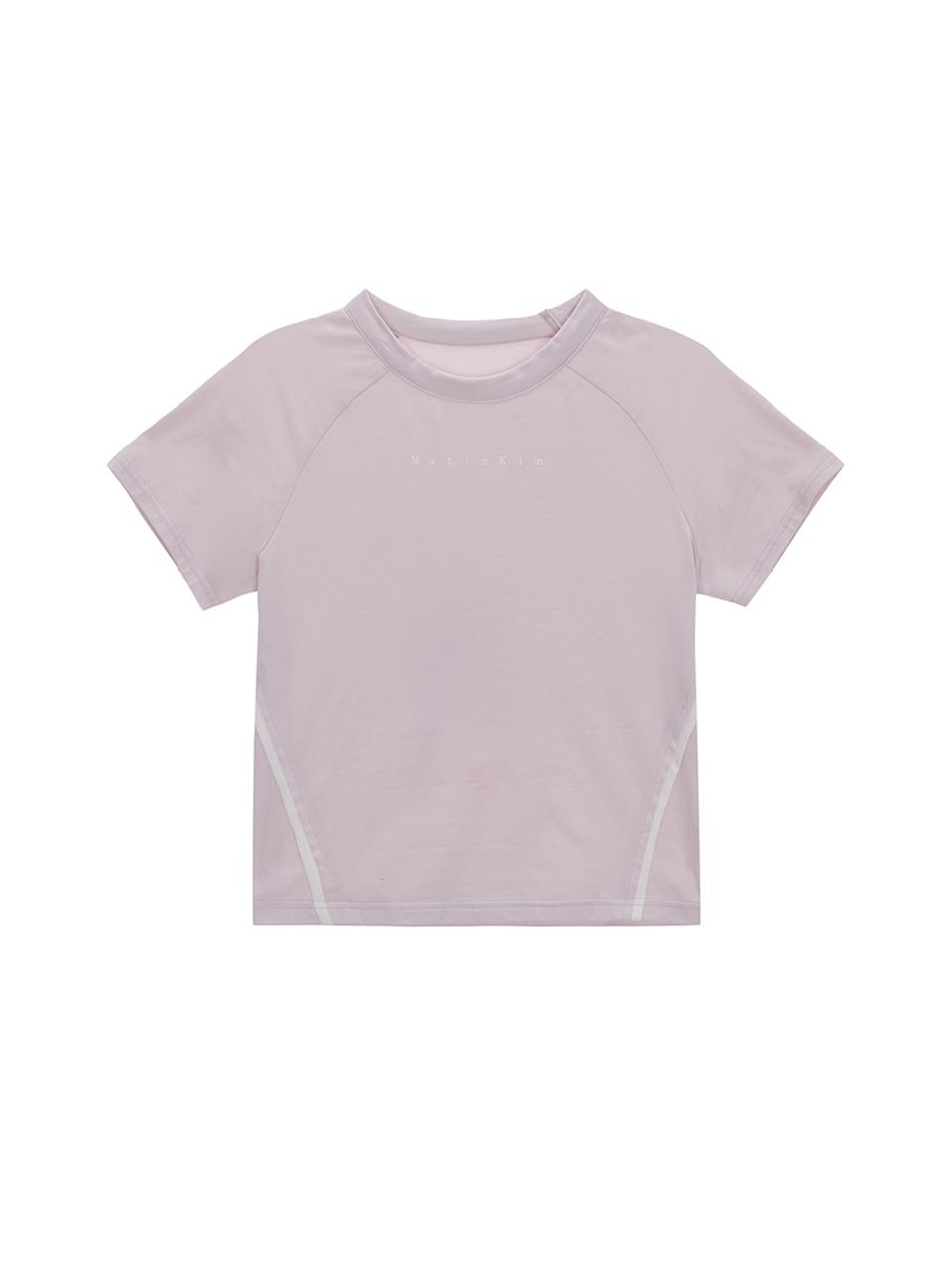 Two Tone Cut Raglan Crop Top_Light Pink