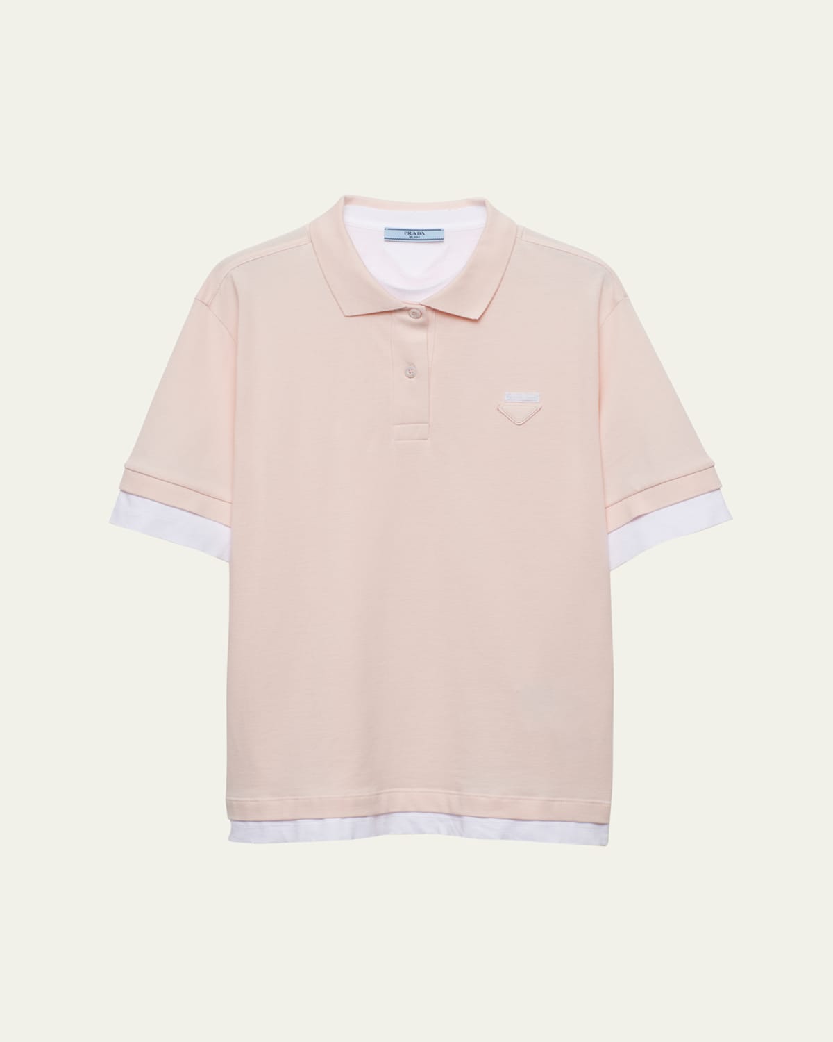 Two-Tone Jersey Layered Polo Shirt