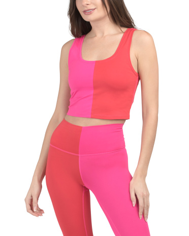 Two Tone Tlc Crop Top for Women | Polyester/Spandex