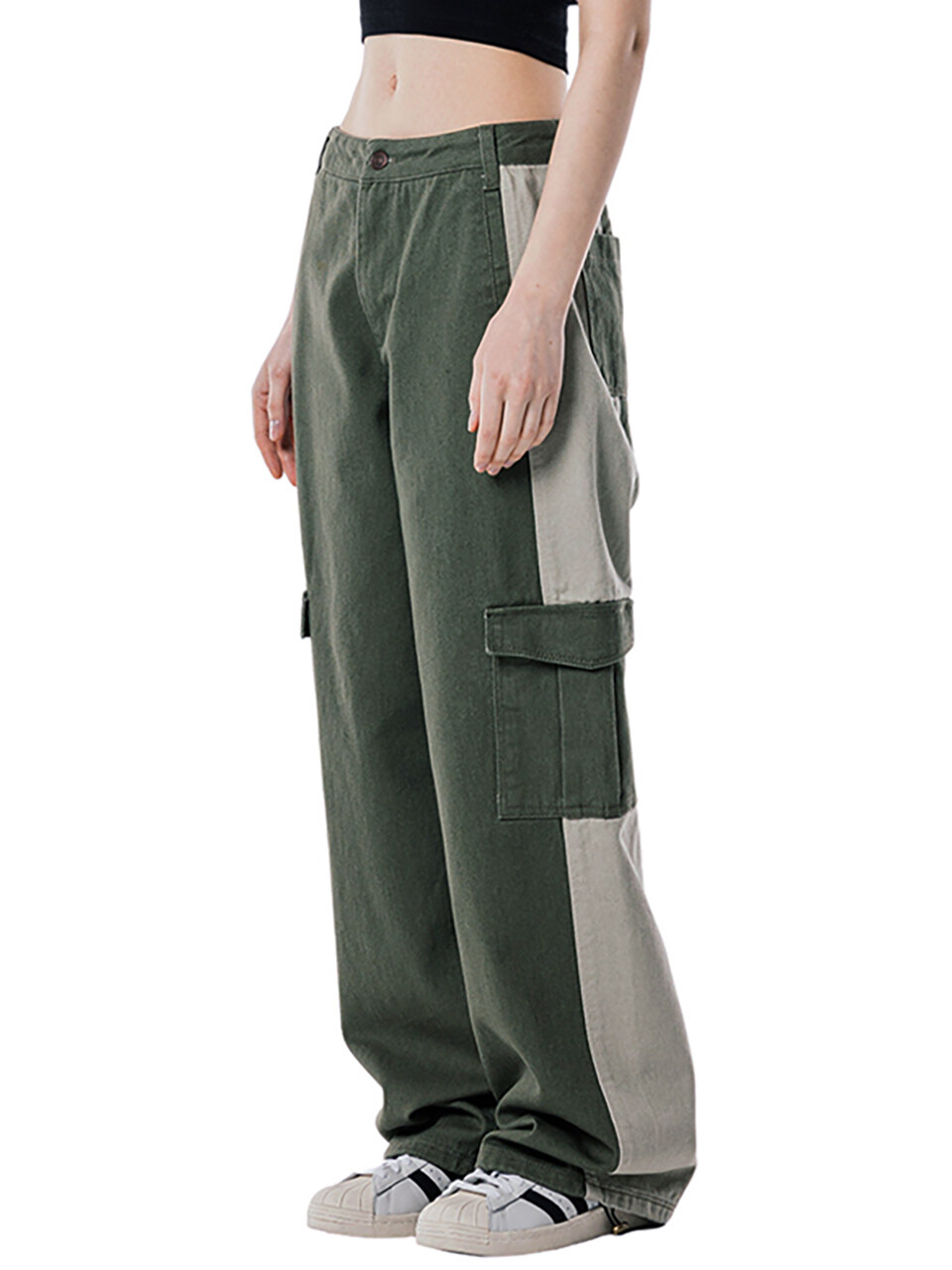 Two-tone Cargo Pants _Khaki Beige