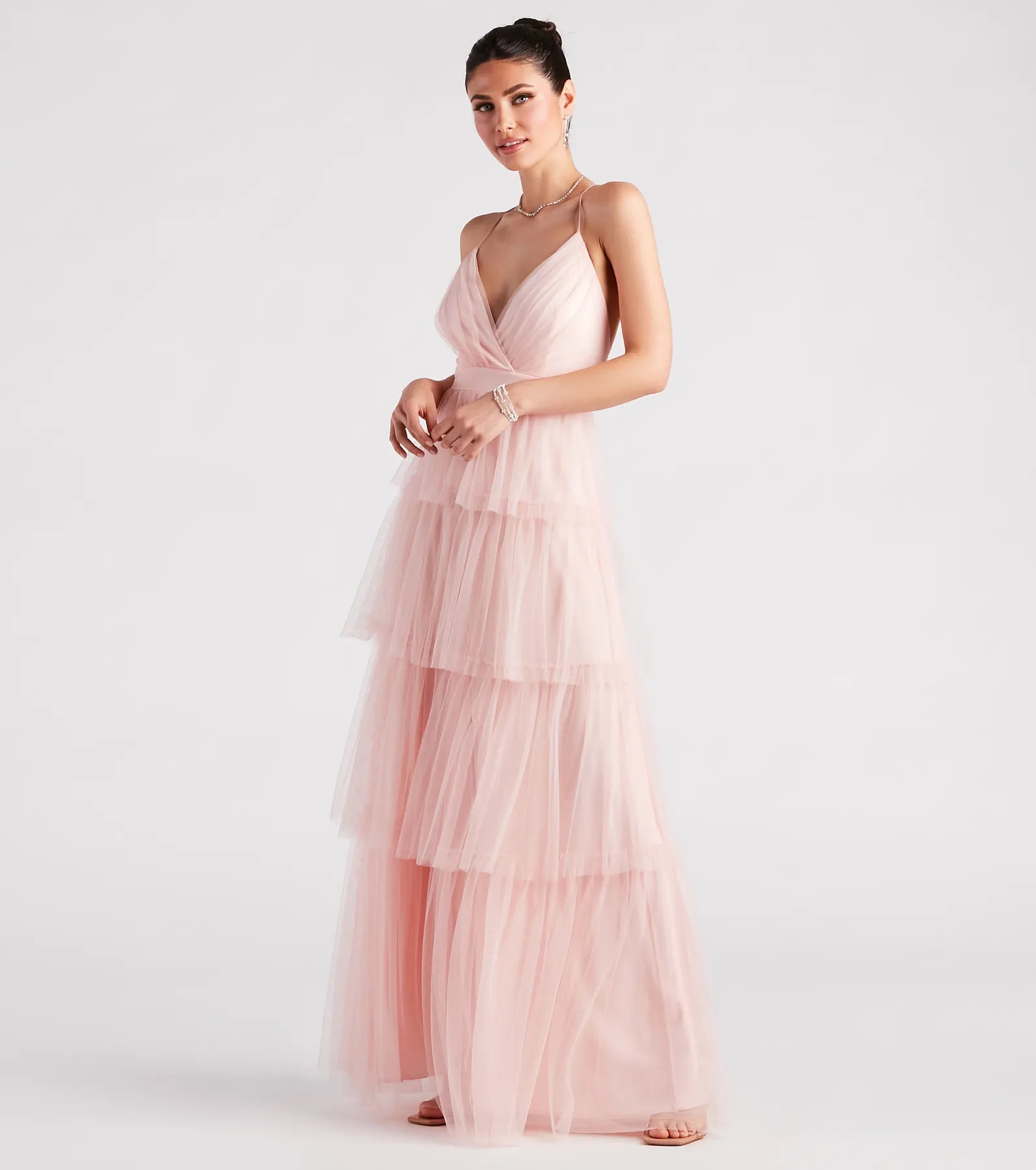 Tyra Formal Tulle Tiered A-Line Dress