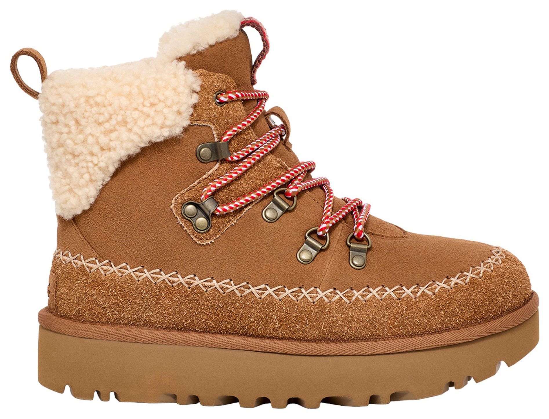 UGG Women's Classic Alpine Lace-Up Boots, Size 6, Chestnut