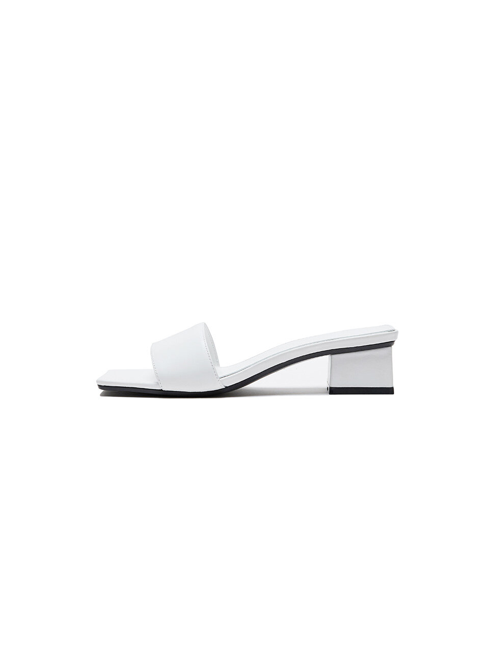 ULE Square-Toe Heeled Sandals_White