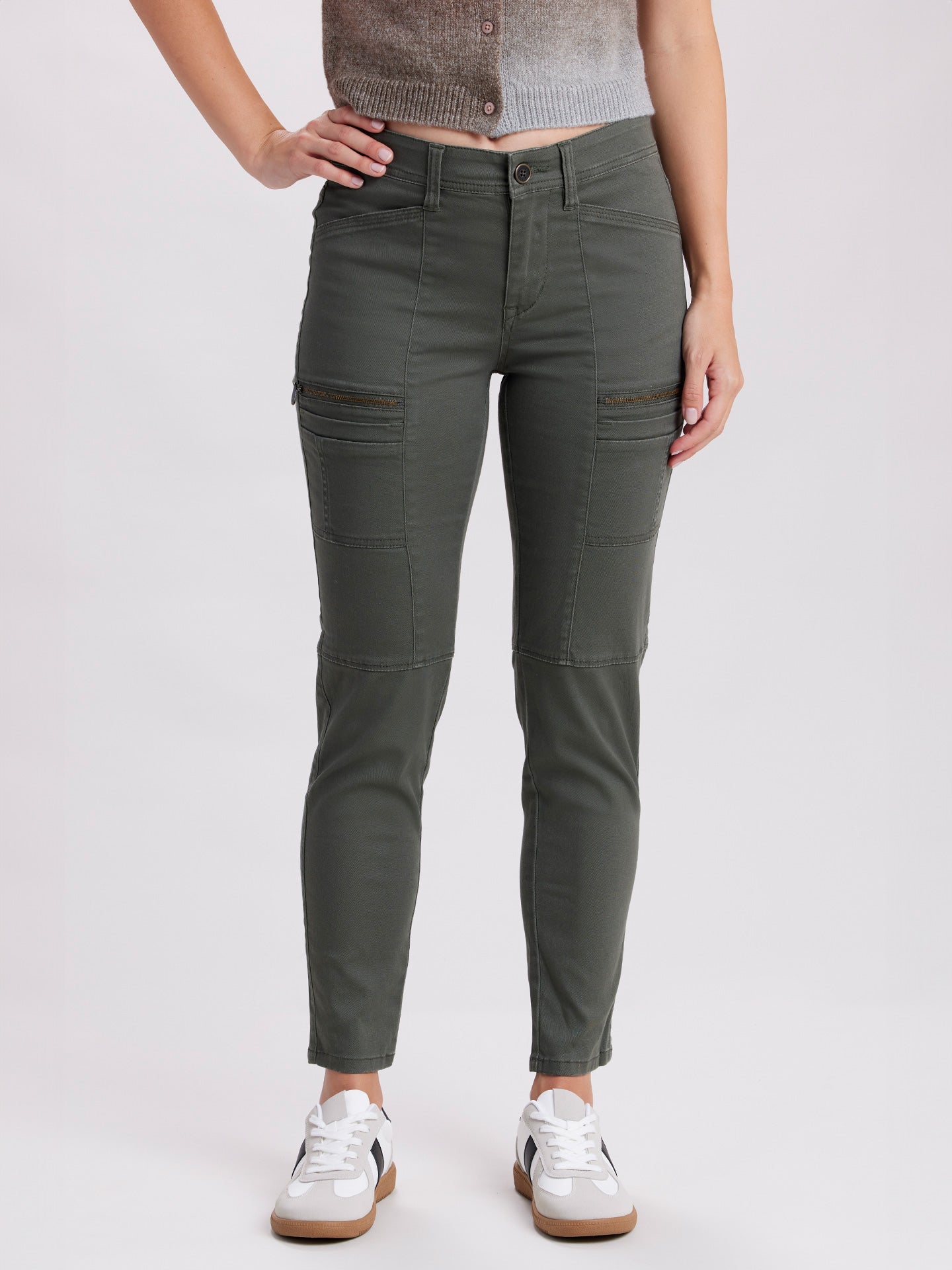 UNIONBAY | Green Moto Skinny Pants for Women, Fatigue Green / 0