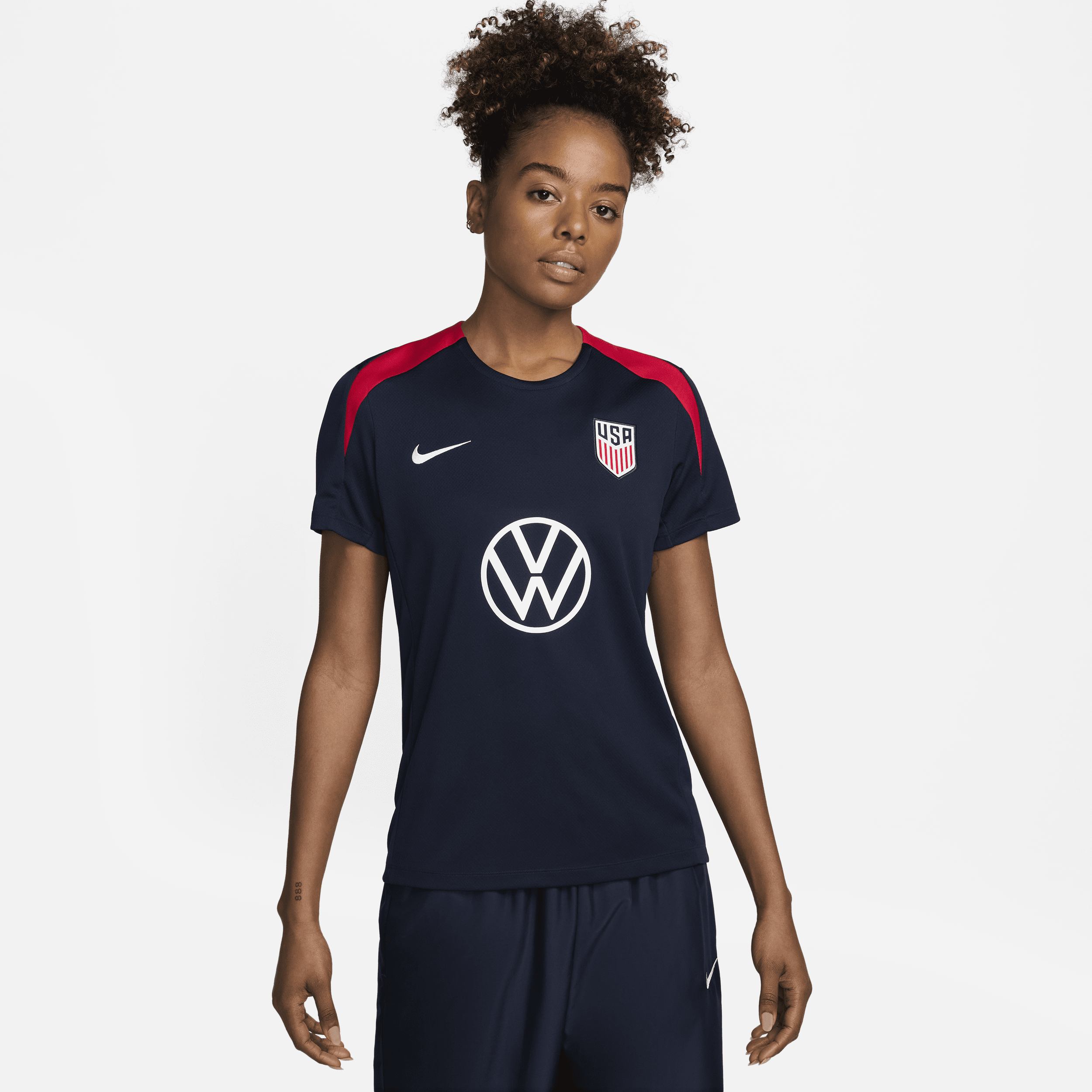 USMNT Strike Nike Women's Dri-FIT Soccer Short-Sleeve Knit Top in Blue | FJ2415-452