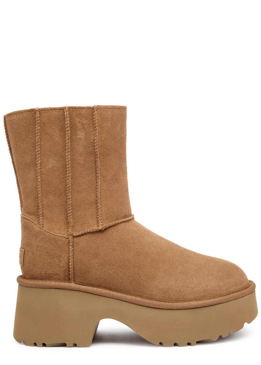 Ugg Classic Twin Seam Suede Platform Ankle Boots - Tan - 8 (IT39/ UK6)