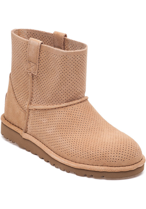 Ugg Mini Perf Tawny Suede Boot - Tan 5 Medium