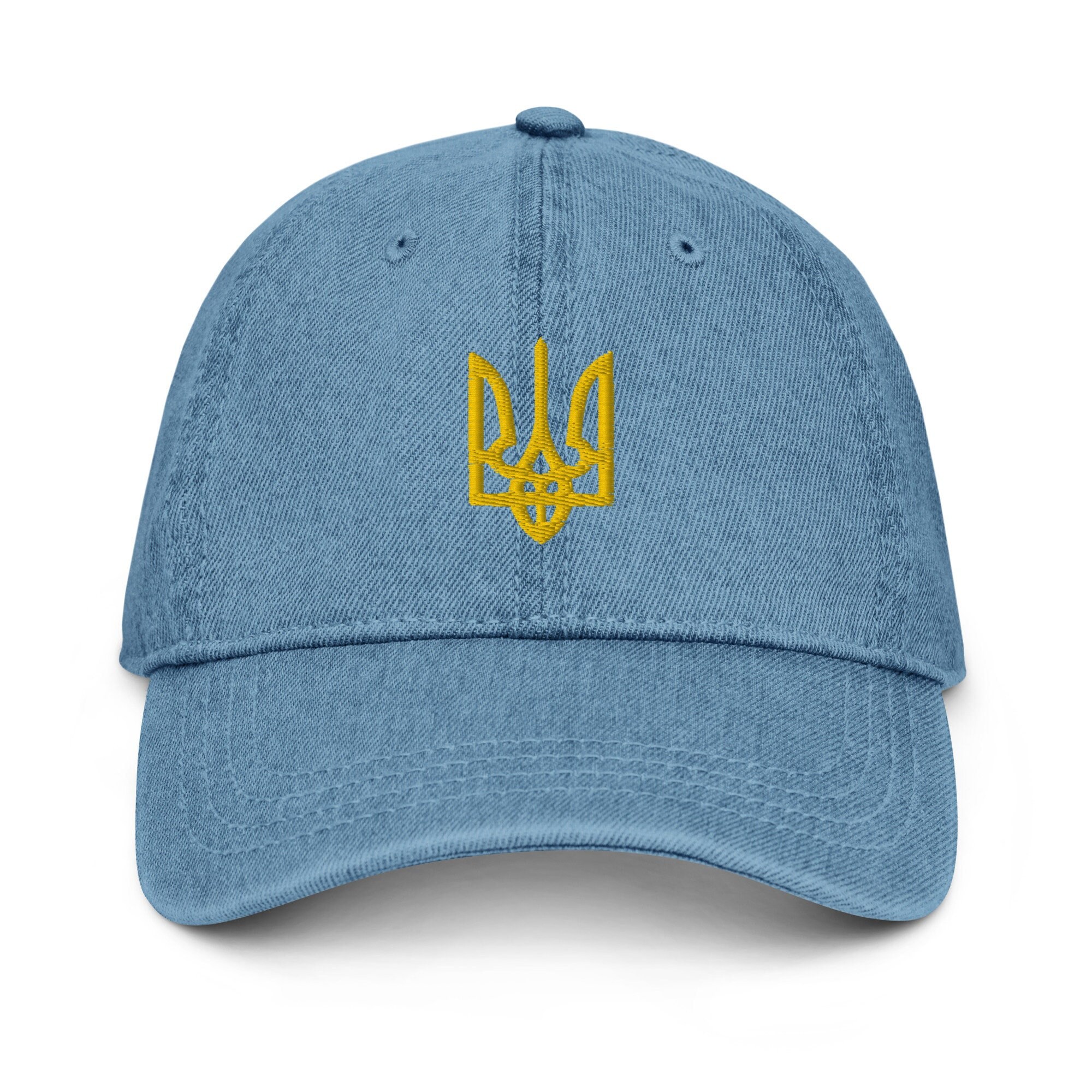 Ukraine Denim Hat Cap Ukrainian Coat Of Arms Embroidered - Support Ukraine, Stand With Free