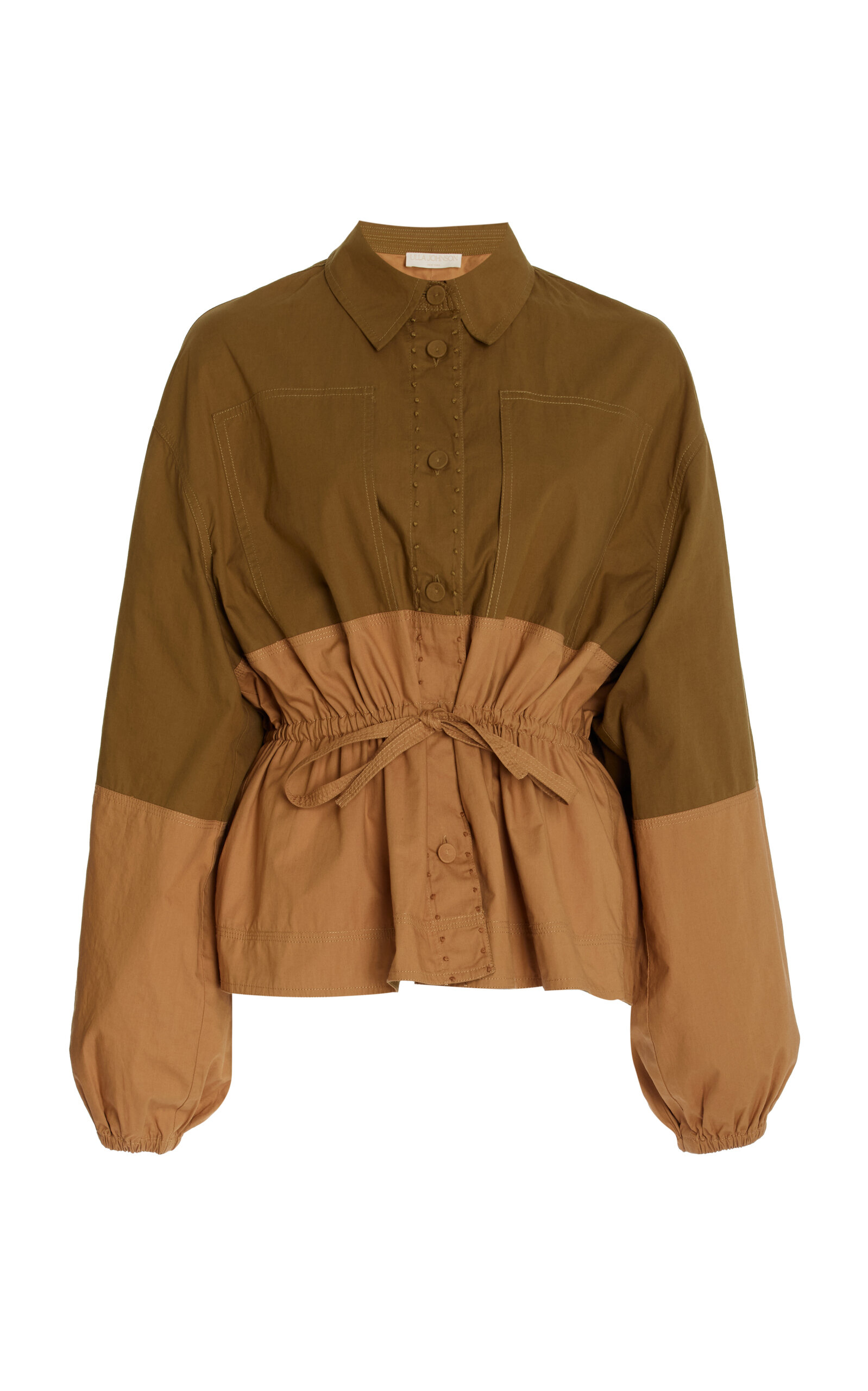 Ulla Johnson - Arlo Cinched Cotton Utility Jacket - Khaki - P - Moda Operandi