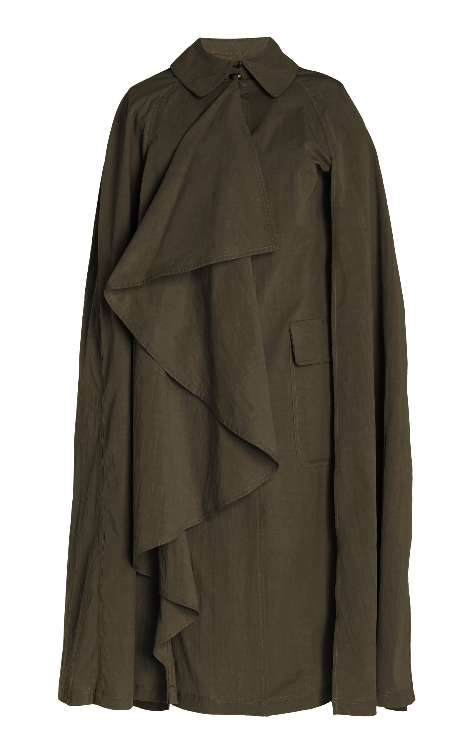 Ulla Johnson - Cecille Cotton-Blend Cape Coat - Dark Green - M - Moda Operandi