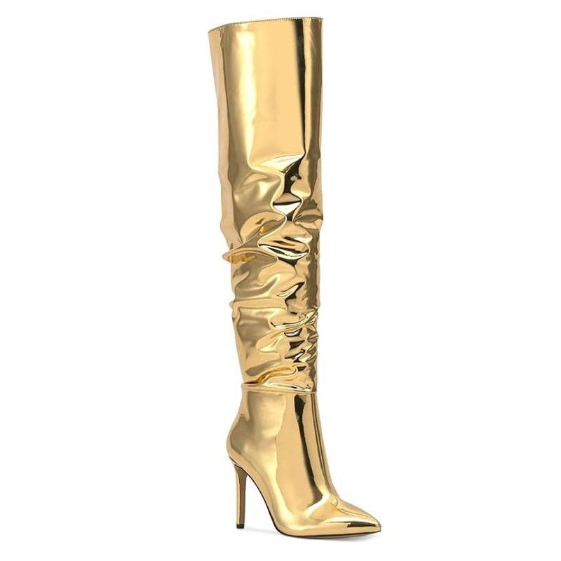 Unbrnd I.n.c. Int. Concepts Women Over-The-Knee Slouch Boots 5M in Gold