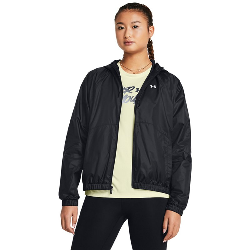 Under Armour Women's Sport Windbreaker Jacket Black/White, 2X-Large - Women's Athletic Performance Tops at Academy Sports