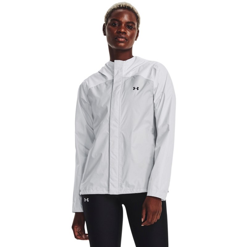 Under Armour Women's Stormproof Cloudstrike 2.0 Jacket White/Halo Grey/Black, X-Large - Women's Athletic Jackets at Academy Sports