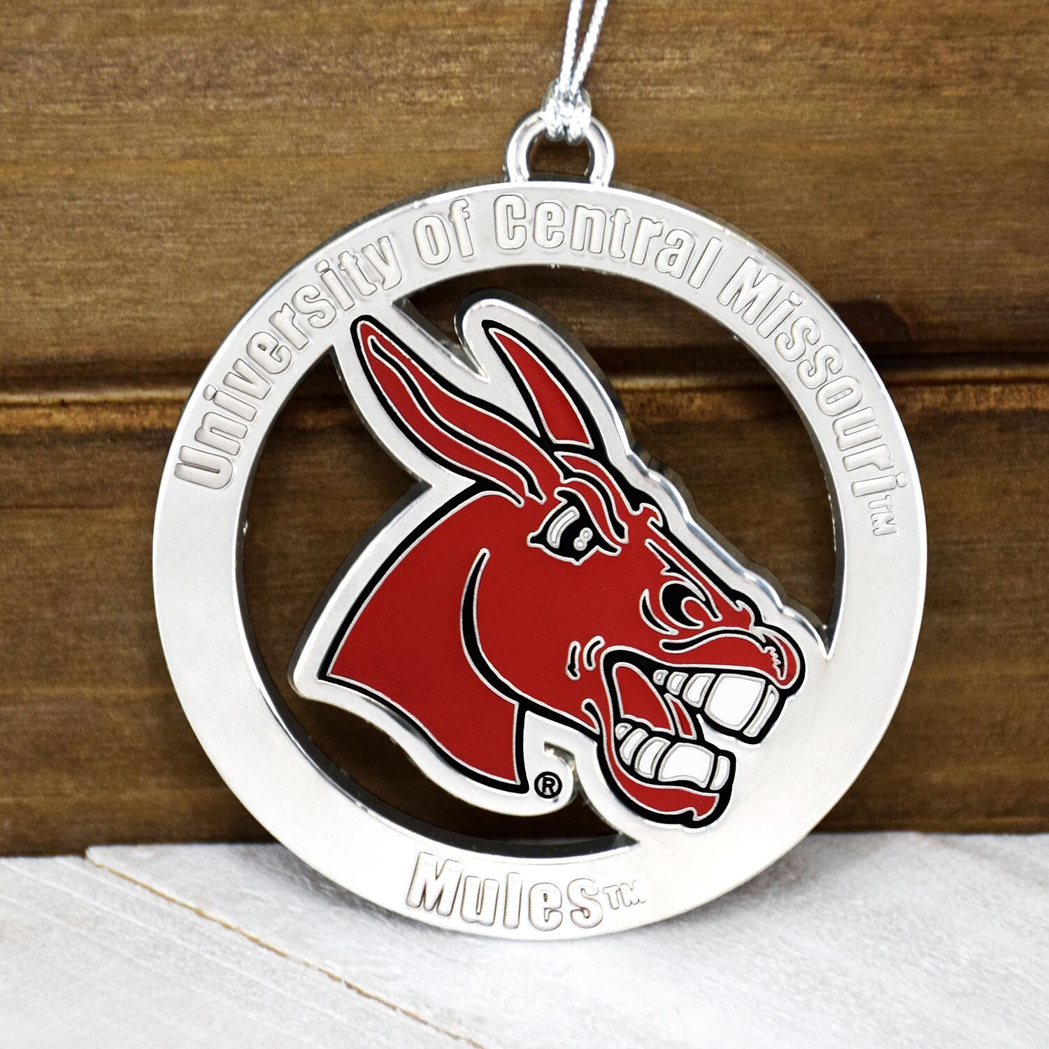 University Of Central Missouri Mules Christmas Ornament Round Metal Officially Licensed Ncaa