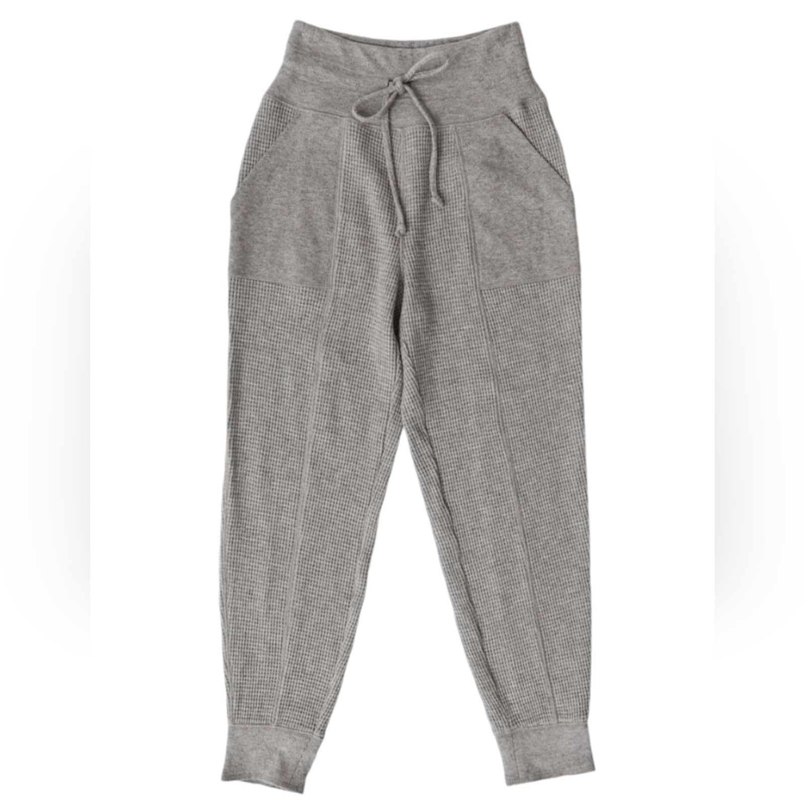 Urban Outfitters Harley Knit Thermal Waffle Joggers Large in Grey, Women's (Size 29)