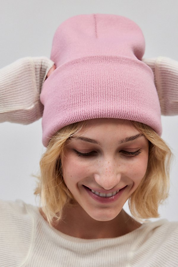 Urban Outfitters UO Jessie Essential Ribbed Beanie in Pink, Women's at Urban Outfitters