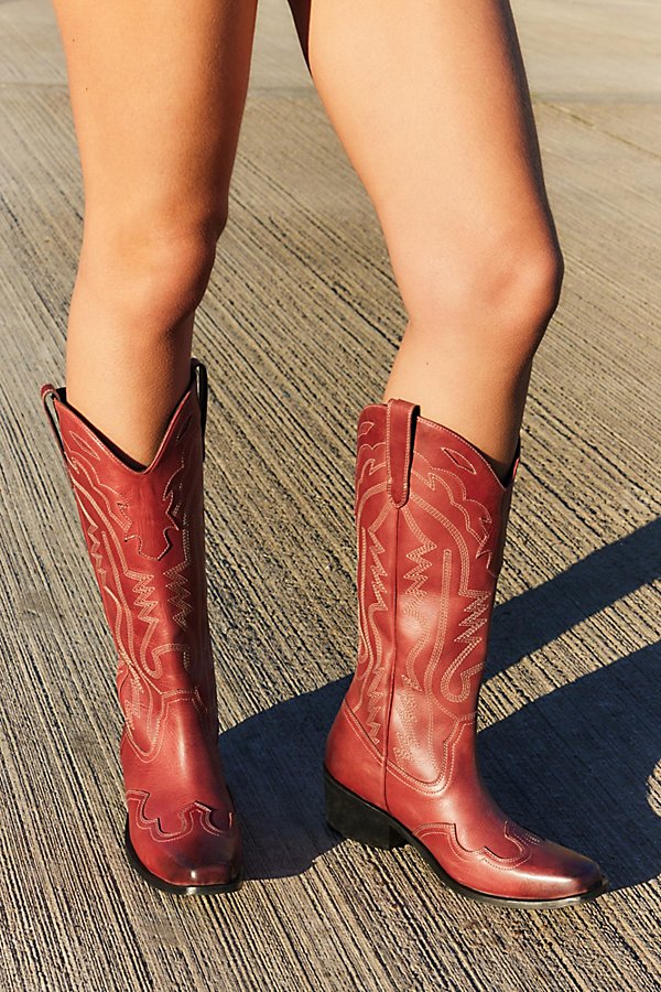 Urban Outfitters UO Red Leather Dallas Cowboy Boots in Red, Women's at Urban Outfitters