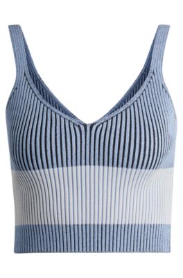 V-neck vest top in a ribbed knit- Patterned Women's Casual Tops size S