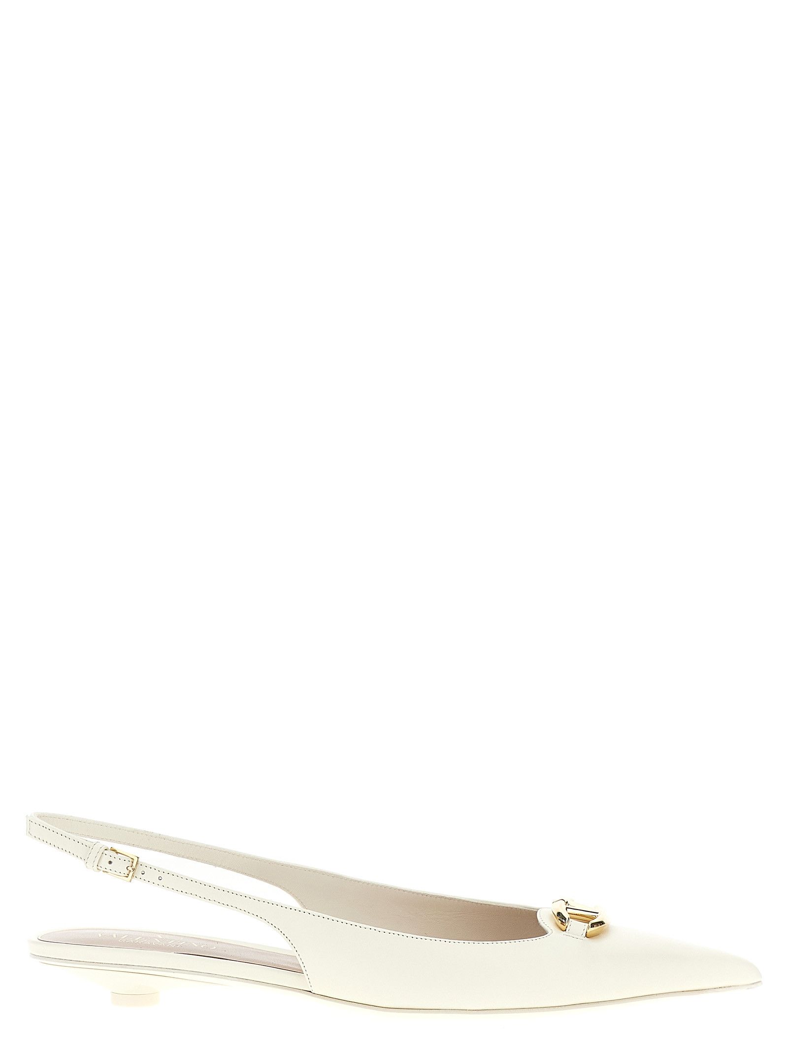 Valentino Garavani 'vlogo' Slingback Shoes in White, Women's (Size 9.5)