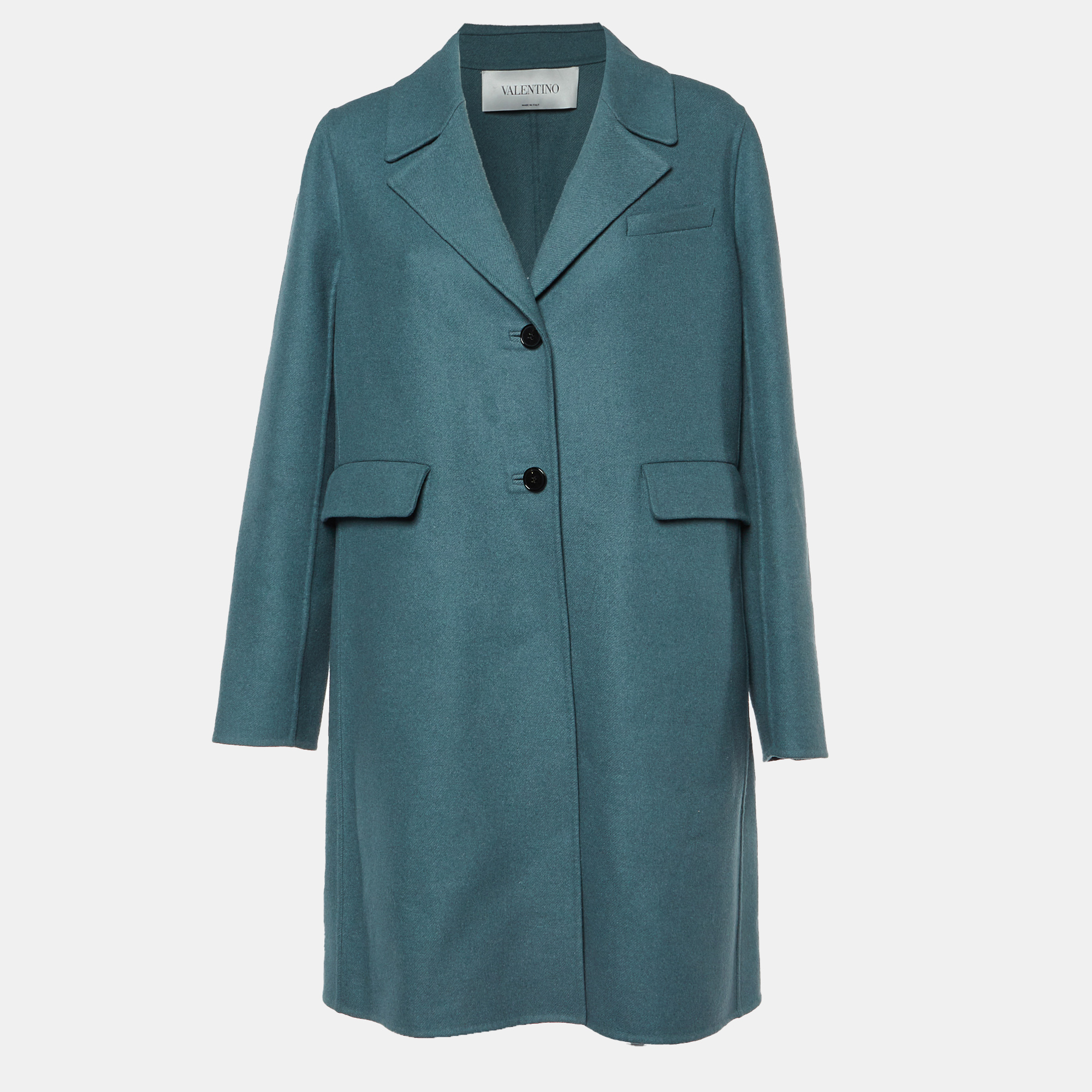 Valentino Sage Green Wool Mid Length Coat M