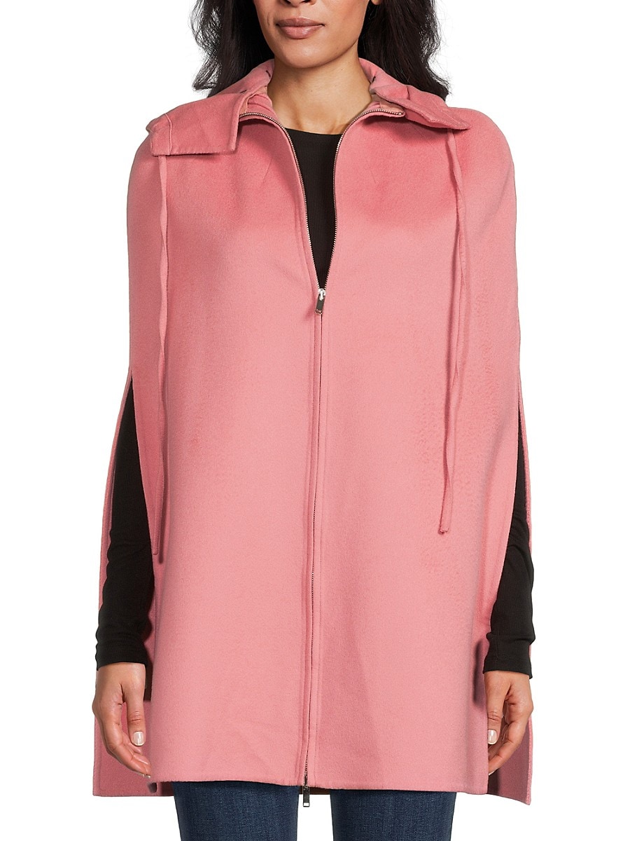 Valentino Women's Hooded Virgin Wool & Cashmere Cape Coat - Candy - Size 38 (2)