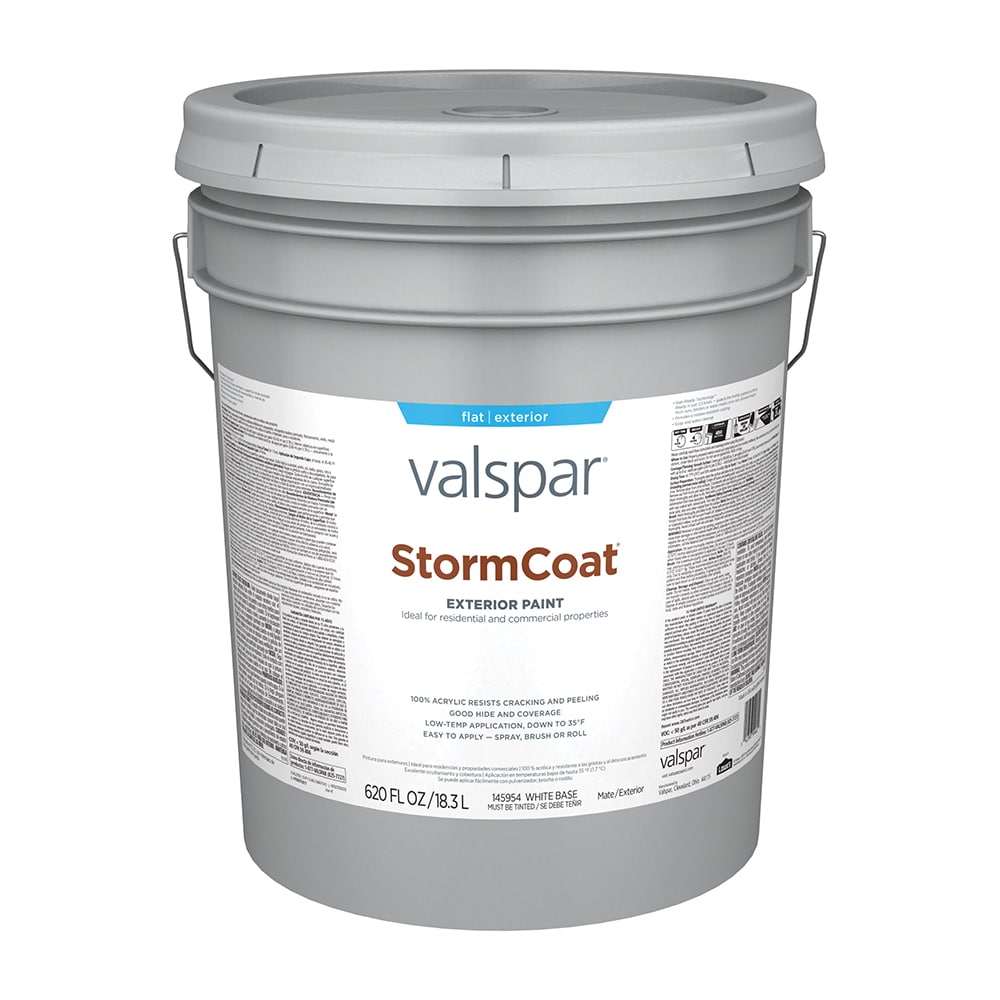 Valspar Storm Coat Flat Pastel Tintable Latex Exterior ( 5-gallon ) | 007.0145954.008