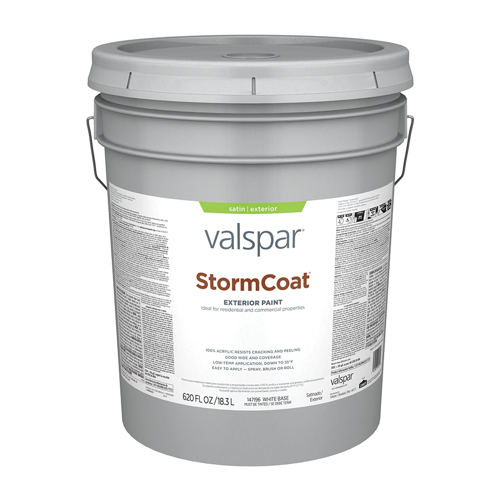 Valspar Storm Coat Satin Pastel Tintable Latex Exterior ( 5-gallon ) | 007.0147196.008