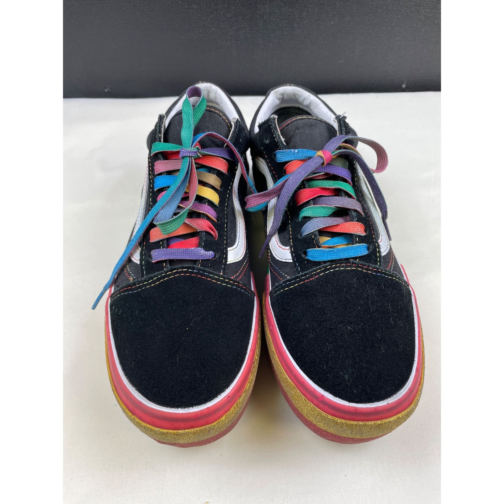 Vans Unisex Black Rainbow Chunky Sole Shoes/sneakers Size M8, Women's