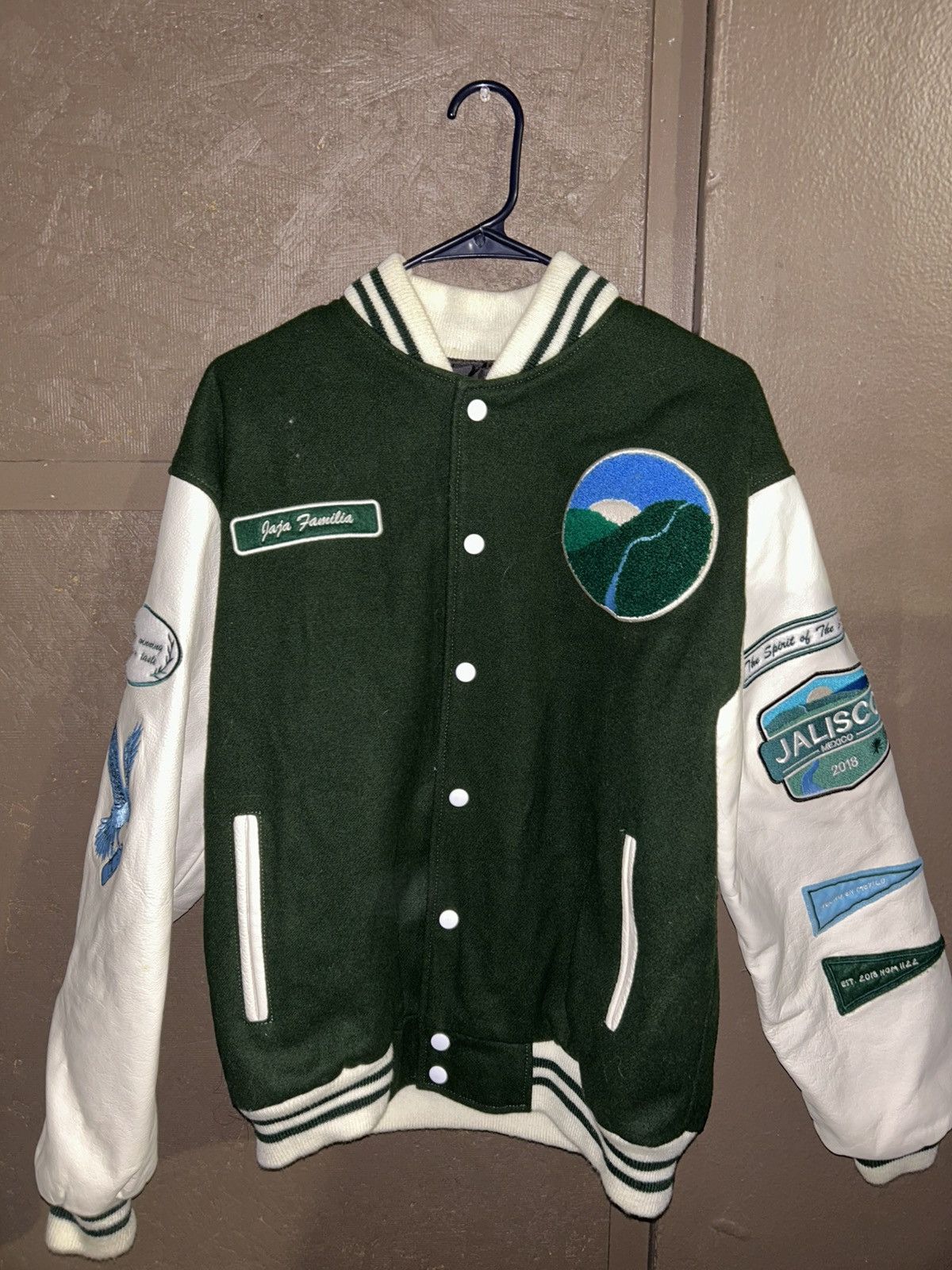 Varsity Jacket x Vintage Jaja Tequila Leather Jacket in Green, Women's (Size Medium)