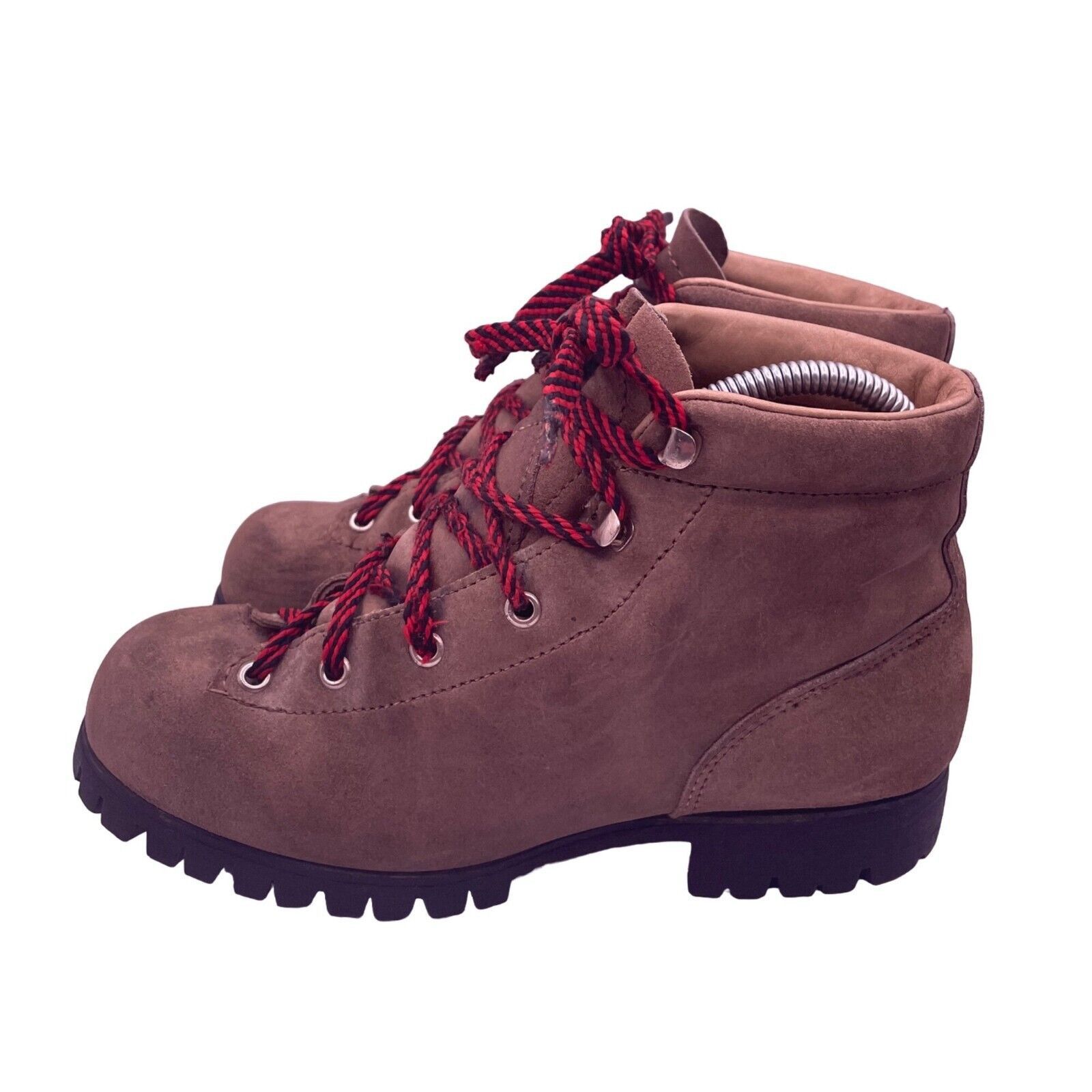 Vasque Hiking Boots Brown Red Italy Leather Vibram Womens 7