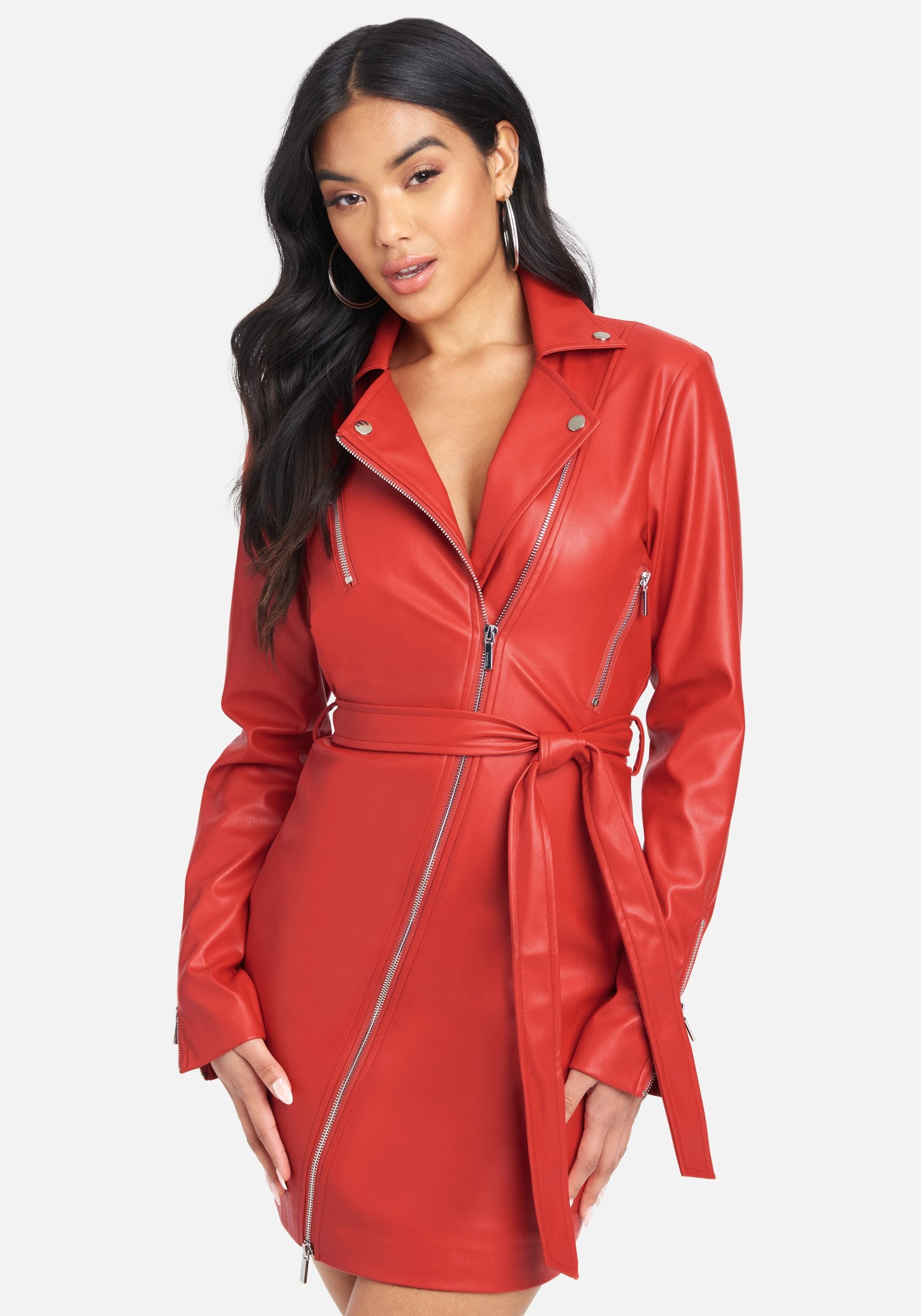 Vegan Leather Moto Jacket Dress