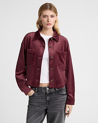 Velvet Corduroy Cropped Shacket