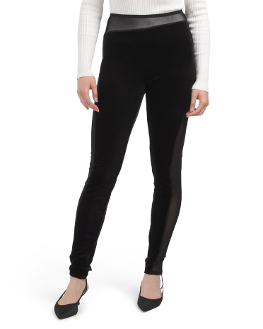 Velvet Mesh Leggings for Women | Spandex/Nylon