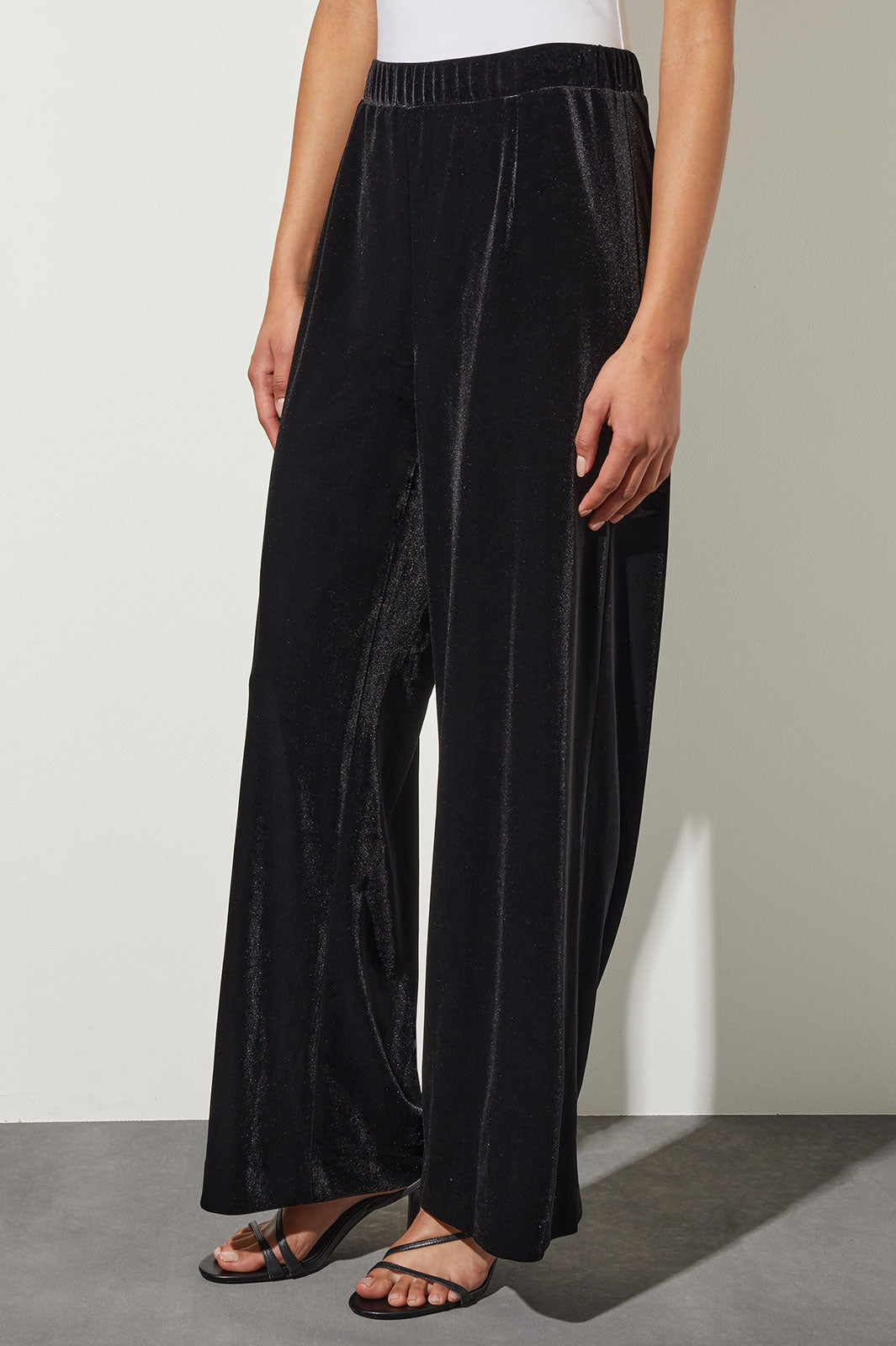 Velvet Wide-Leg Pants