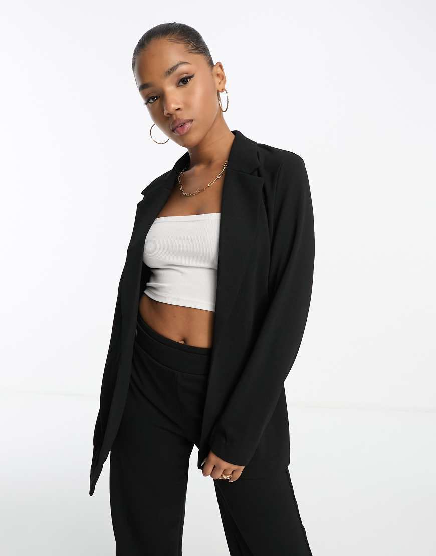 Vero Moda jersey longline blazer in black - part of a set