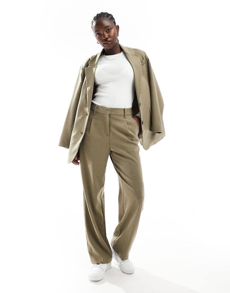 Vero Moda straight leg tailored pants in beige - part of a set-Neutral