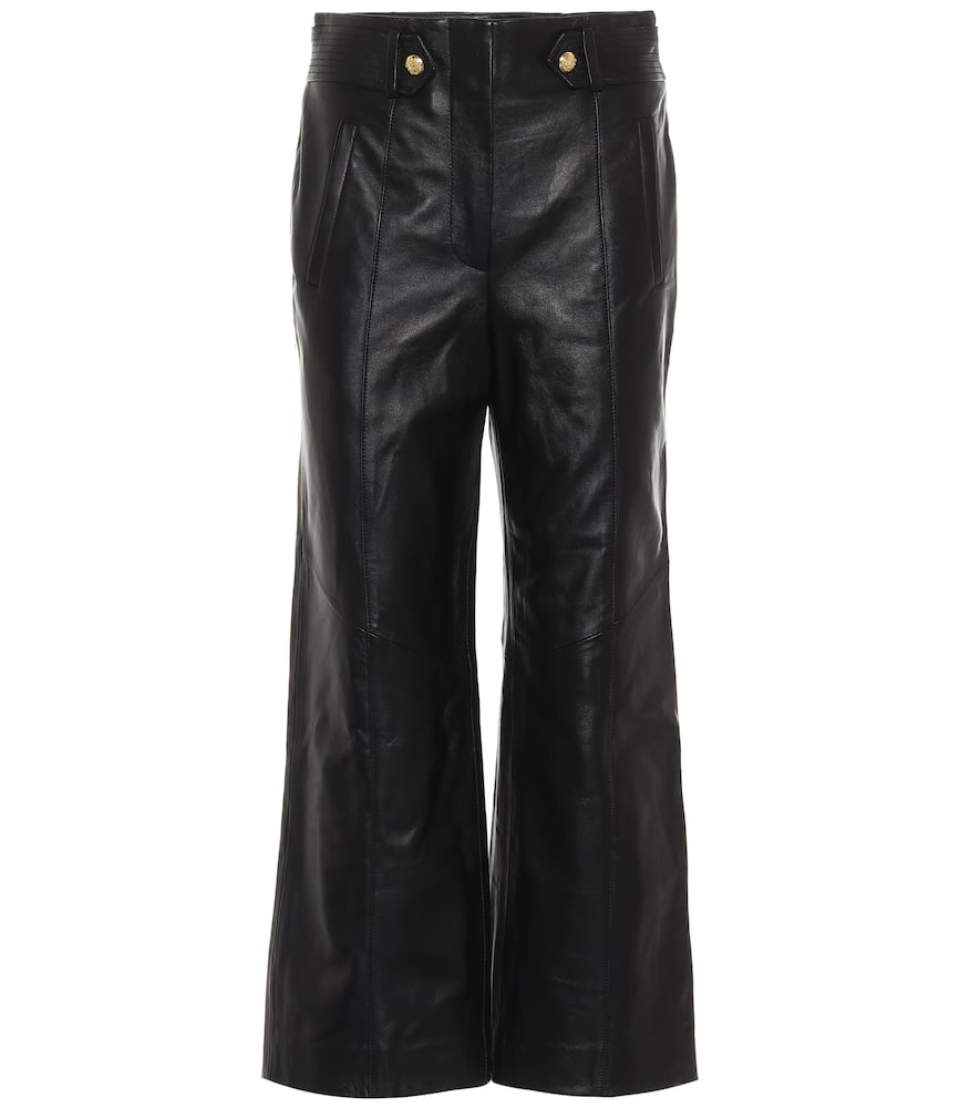 Veronica Beard Agee wide-leg leather pants