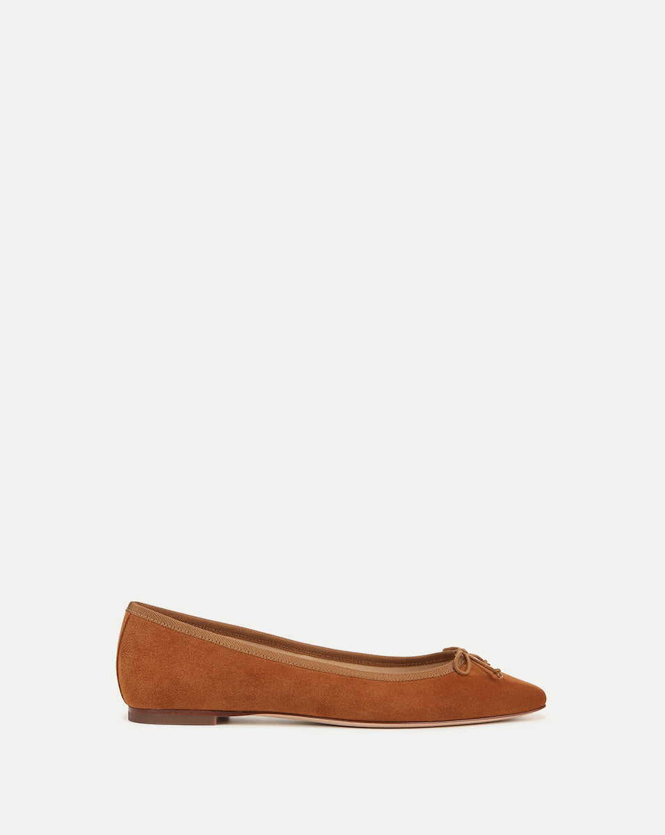 Veronica Beard Catherine Suede Ballet Flat Caramel