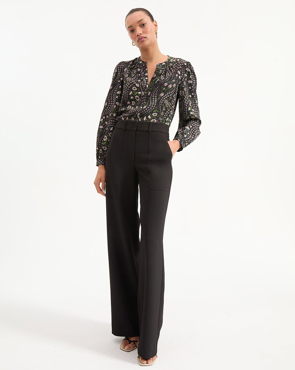 Veronica Beard Cole Wide-Leg Pant Black