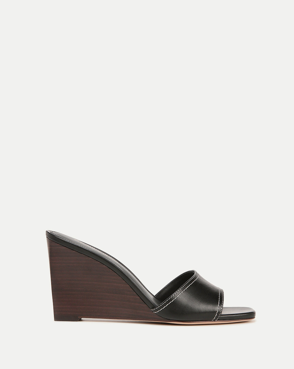 Veronica Beard Ellen Wedge Sandal Black