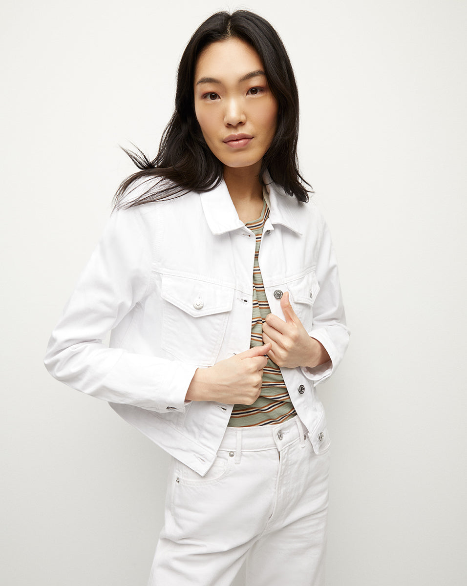 Veronica Beard Hartford Denim Jacket White