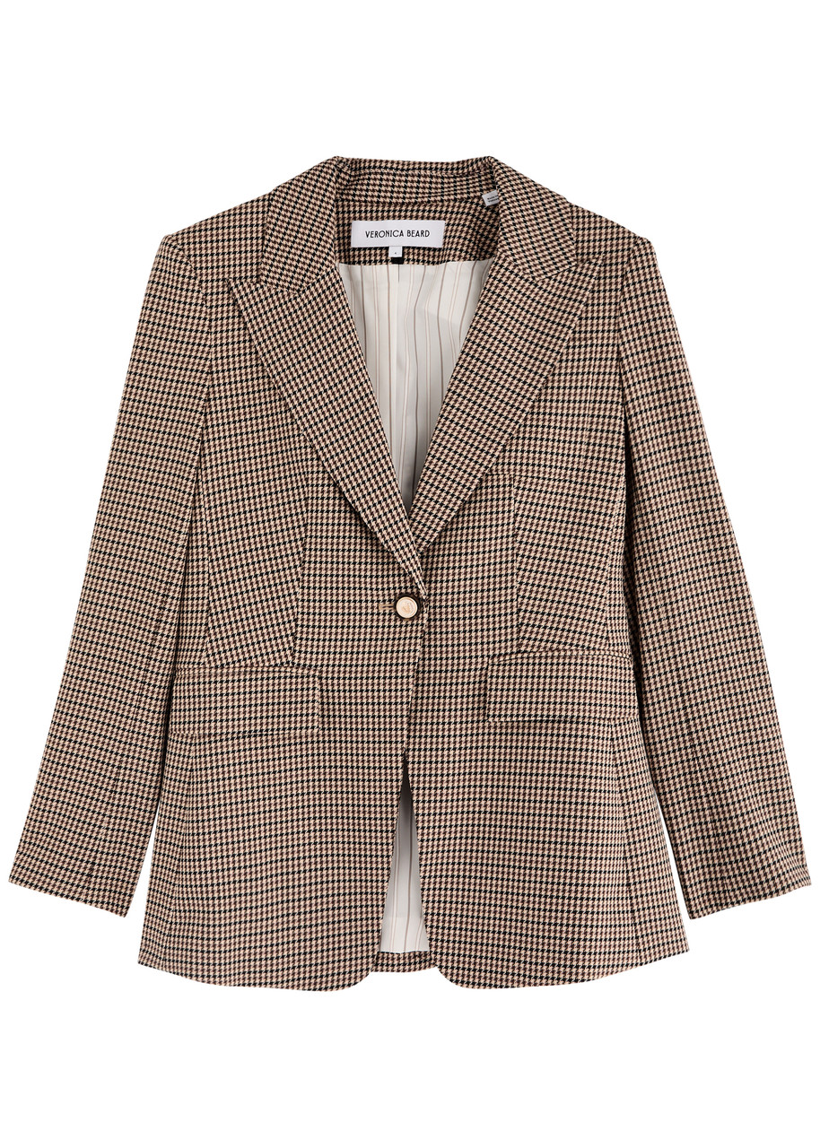 Veronica Beard Livy Dickey Checked Wool-blend Blazer - Brown - 6 (UK10 / S)